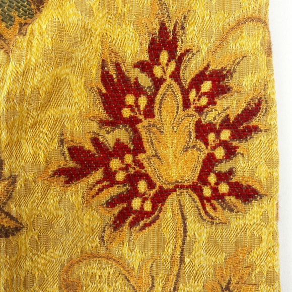 dup CAbi Jean Denim Jacket Gold Tapestry Brocade Sleeves Pockets S - Picture 6 of 8